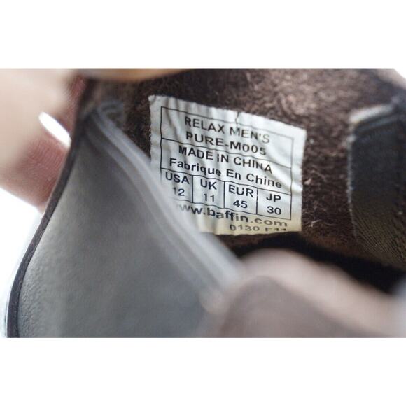 Baffin Relax Crepe sole Chelsea Ankle Bootie M005 Brown Leather Size 12 - Picture 11 of 11